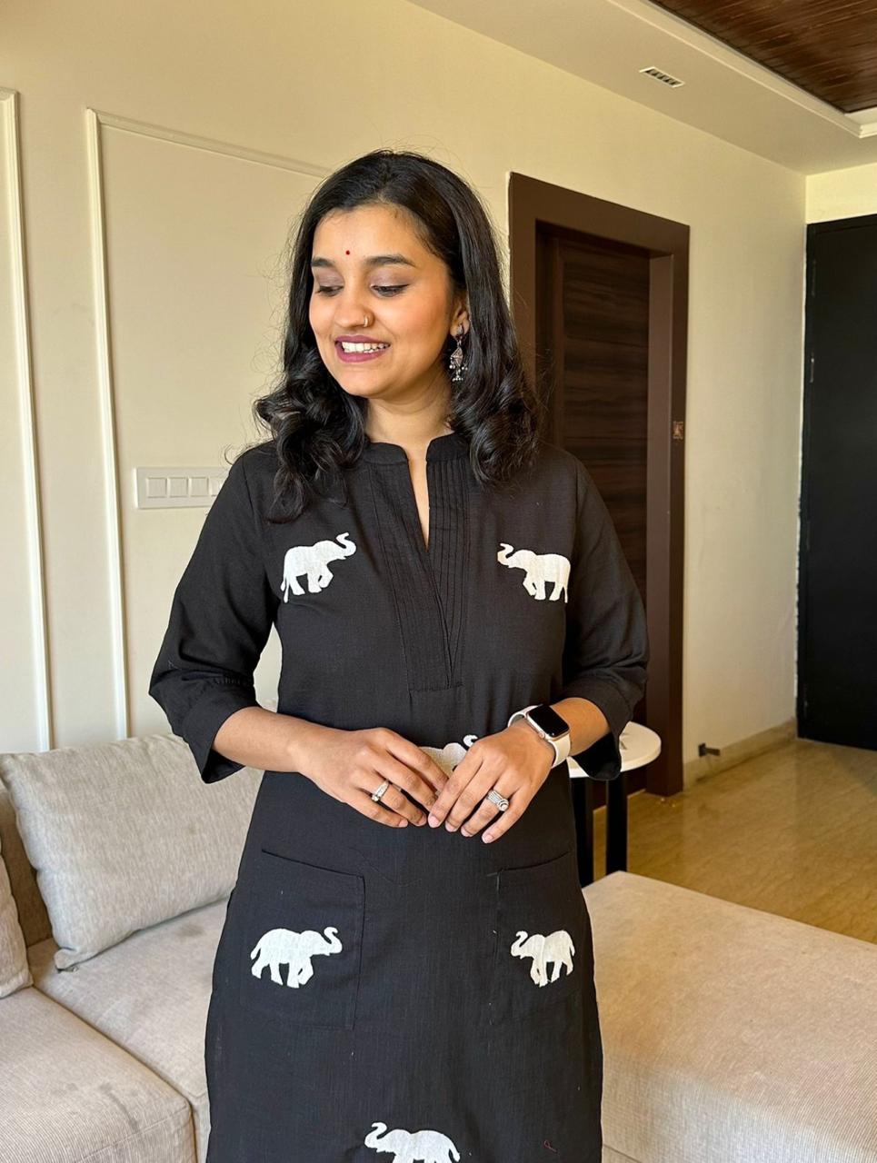 Aaysa Embroidered Pure Cotton V-Neck Top With Trousers Co-Ords